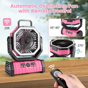 Custom Logo Available Electric Portable Camping Fan F6 with Built-in LED <b>Light</b> Durable for Outdoor RV Household Use - Product Image 3