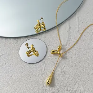 Original Design 18K Gold Plated Brass Jewelry Windmill Drip Pendants For Women Party Collares Para Mujer Punk Necklaces P223328