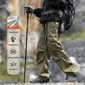 Pantalon cargo unisexe d'extérieur, léger, respirant, doublé en polaire, résistant à l'eau, imperméable, convertible, multi-poches - Product Image 2