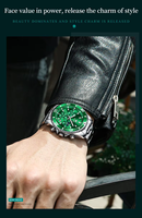 Montre chronographe à quartz OLEVS 2870 pour homme, cadran entièrement doré de 42,5 mm, phase de lune, date, étanche 30 m, bracelet en acier inoxydable, sport