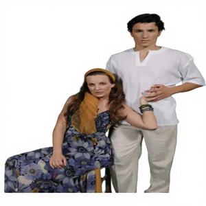 Robe longue bohème élégante à imprimé floral, style décontracté d'été avec bandeau doré inclus - Product Image 1