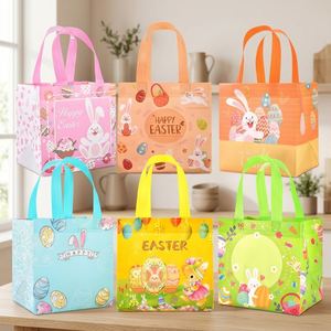 Bolsas de Regalo de Pascua con Diseño de Dibujos Animados, Reutilizables, de Tela No Tejida, Pequeñas (20-30 cm), para Decoración de Fiestas de Caza de Huevos del Conejo de Pascua - Product Image 5