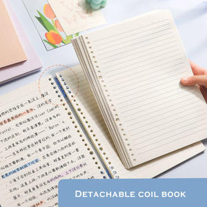 5-होल रिंग लूज़ लीफ बाइंडिंग रिंग हटाने योग्य कॉइल बुक पीपी पीवीसी वॉटरप्रूफ कवर A5 लीनियर ग्रिड ब्लैंक नोटबुक - Product Image 4