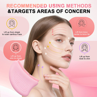Nouvelle brosse de massage en silicone pour le visage et le corps, forme lune, portable, pour le drainage lymphatique, le soin du cou et des yeux, avec couvercle
