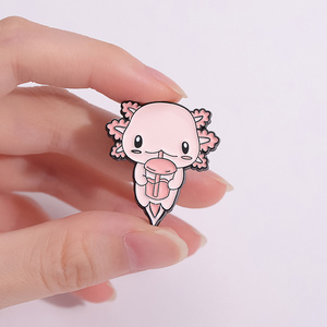 Dieren Broche Grappig Roze Schattige Salamander Metalen Badge Kleine Gift Groothandel Broches Voor Kleding Reversspeldjes En Badges Pet Pin - Product Image 4