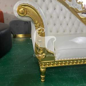 <span class=keywords><strong>Prix</strong></span> usine Doux Antique Royal De Luxe Trône De Mariage Canapé Chaises Pour La Mariée Et Le Marié <span class=keywords><strong>Blanc</strong></span> Trône Canapé - Product Image 5