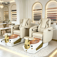 Mobilier de salon de manucure de luxe, fauteuils de pédicure inclinables, spa pour les pieds sans tuyauterie, fauteuil de massage pour pédicure