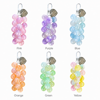 Porte-clés pendentif grappe de raisins en acrylique givré, mignon, avec breloque fruit en cristal, décoration pour sac, cadeau pour femme et fille, idéal pour les fêtes