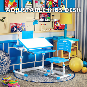 Mesa de Estudio Moderna para Niños con Gran Espacio de Almacenamiento, Características Ergonómicas, Altura Ajustable, Cajón de Almacenamiento, Uso en Sala de Estar, Fabricada con Materiales Duraderos - Product Image 2