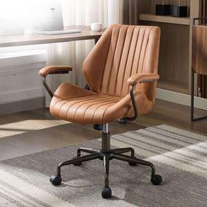 Contemporary Ergonomic Adjustable Computer <strong>Chair</strong> Swivel <strong>Study</strong> <strong>Chair</strong> with Stainless Steel Frame for Long-Term Comfort - Product Image 1