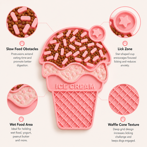 Ice Cream Silicone Dog Licking Mat Slow Feeder Puzzle Bowl <b>Suction</b> Non Slip Pet Feeding <b>Pad</b> for Indoor Outdoor - Product Image 4
