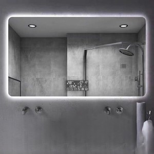 <span class=keywords><strong>Espejo</strong></span> inteligente para baño, <span class=keywords><strong>espejo</strong></span> para inodoro, pantalla táctil, luz LED, <span class=keywords><strong>maquillaje</strong></span> luminoso, antivaho, colgante de pared, <span class=keywords><strong>espejo</strong></span> de baño, cosmético plateado - Product Image 2