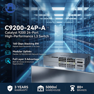 Commutateur Ethernet réseau géré L3 <span class=keywords><strong>SD</strong></span>-Access, tout nouveau, Catalyst C9200-24P-A, 24 ports Gigabit PoE+, 160G, empilable, avec uplinks modulaires - Product Image 1