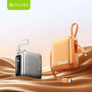 Chargeur portable rapide BAVIN Powerbank 10000mah PC1210S Petit 22.5w Câbles doubles intégrés Affichage LED Power Bank - Product Image 1