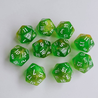 Dés à 20 faces en acrylique, écologiques et durables, effet irisé bicolore, pour jeu de Mahjong, vente directe usine