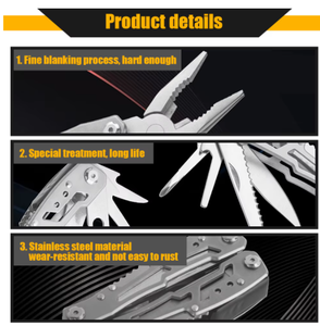 Multifunction Stainless Steel Folding <b>Pliers</b> and <b>Mini</b> Portable Blade Knife Set Pocket Knife with Multiple Tools - Product Image 3