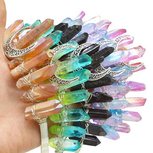 Diadema <span class=keywords><strong>DE</strong></span> CORONA <span class=keywords><strong>DE</strong></span> CRISTAL Natural al por mayor tiara tallada técnica <span class=keywords><strong>de</strong></span> grabado colorido aura Luna bruja mascota tema para la joyería del pelo - Product Image 2