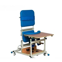 Cadre de rééducation pédiatrique bleu ciel de classe I, réglable et réutilisable, avec plateau, pour l'apprentissage de la position assise et la rééducation des membres inférieurs des enfants