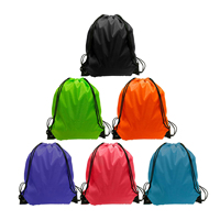 Sac à dos en polyester personnalisé pour loisirs et sports, avec cordon de serrage, imperméable, avec logo de marque imprimé, vente en gros