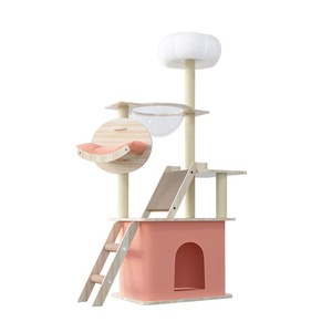 Árbol para Gatos Minimalista de Madera Ecológico con Estructura para Trepar, Rascador y Casa para Gatos - Cartón para Todas las Estaciones - Product Image 4