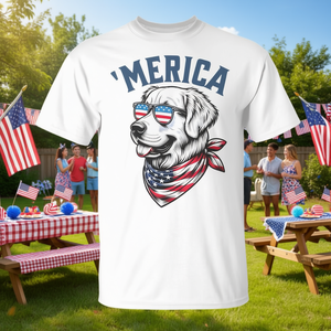 Camiseta Golden Retriever 4th Of July Merica Usa con gafas de sol - Product Image 3