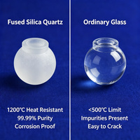 Composant conique en quartz fondu de haute pureté, résistant aux hautes températures, usiné avec précision par CNC, poli/givré, pour laboratoire et usage industriel