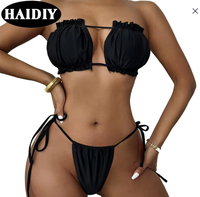 Pakaian Renang Bikini Segitiga Seksi Dua Potong Wanita Model Thong Mikro Bikini Produsen
