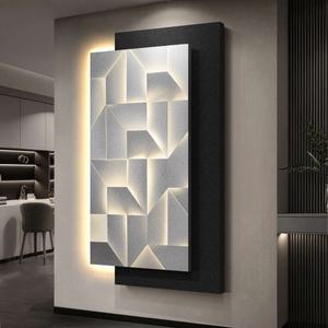 Pintura Decorativa Moderna para Entrada, Pintura Abstracta de Alta Gama para Pasillo, Pintura Colgante con Textura de Arenisca 3D, Lámpara de Pared LED - Product Image 3