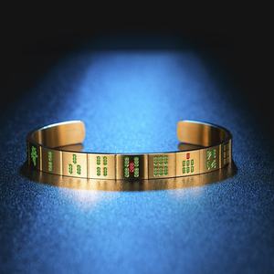 Bracciale Mahjong in Stile Cinese, Design Personalizzato di Tendenza, Trenta Tre Carte, Colore Puro, Carta Vittoriosa con Passeri - Product Image 4
