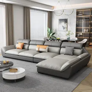 L Vorm Bank Sofa Combinatie Design Tech Doek Nieuw 1 Stuk Set Luxe Moderne Woonkamer Bank Lederen 275*85*80Cm *