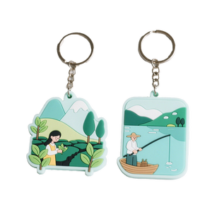 Llavero de PVC con etiqueta de goma suave de silicona de cloruro de polivinilo 2D personalizada, fabricada por un fabricante certificado, con colores a juego. - Product Image 2