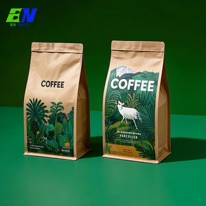 Emballage écologique en gros, 250g, vide, en papier kraft brun naturel, fond plat, résistant à l'humidité, haute barrière de lamination, pour pizza et salade - Product Image 2