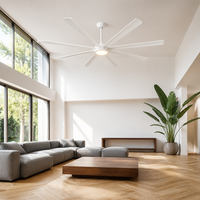 Ventilateur de plafond électrique puissant et confortable avec lumière, 72 pouces, 8 pales, 96W, pour usage domestique et extérieur