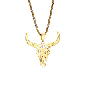 Collier pendentif taureau en acier inoxydable ajouré, style denim animalier western, bijoux <span class=keywords><strong>de</strong></span> corrida <span class=keywords><strong>mexicaine</strong></span> - Product Image 5