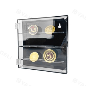 Custom Modern <b>Wall</b> Mounted Removable Adjustable Acrylic Coin <b>Display</b> Case & Stand for Coin Collection - Product Image 3