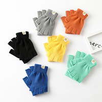 Gants d'hiver tricotés pour femmes, personnalisables avec logo, chauds et doux, à doigts ouverts pratiques et mitaines à rabat