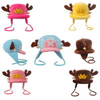Dibujos animados Anime luffy disfraz Cosplay X Logo Antlers felpa Chopper sombrero