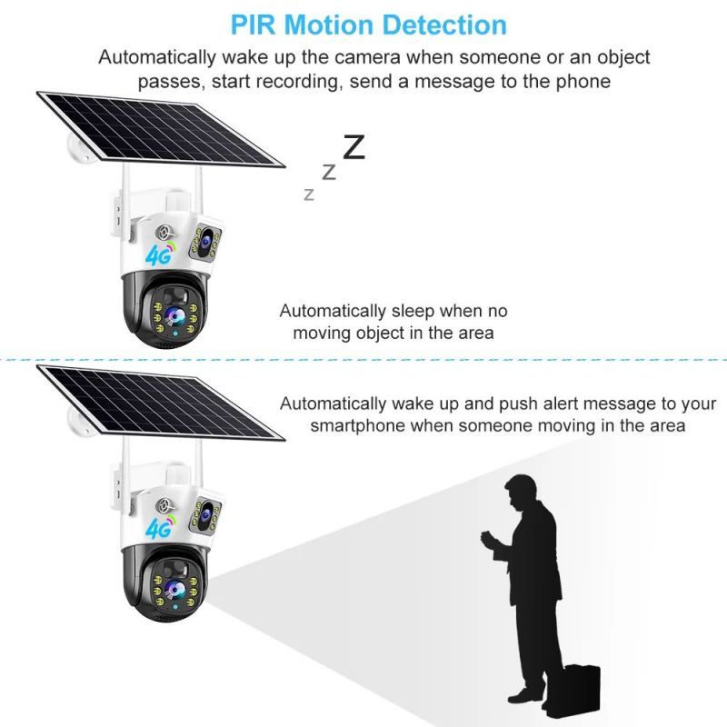 V380 Pro Dual Lens 4G/WiFi Solar Camera 4MP 8MP Multi-Lens PTZ Indoor Application HD 2K LTE NVR CMOS IP Outdoor Wire-Free Camera · image 4