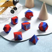 Échantillons Gratuits - Lot de 7 Dés Polyédriques Carrés en Silicone à Bords Tranchants de 16 mm pour Jeux de Rôle D&D (Dungeons & Dragons)