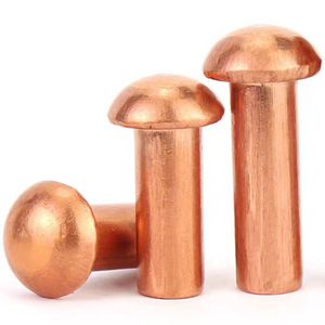 Nửa đầu tròn nhôm rắn đinh tán 304 # Thép không gỉ gb867 Vòng đầu đinh tán đồng bán vòng tròn đầu rắn đinh tán - Product Image 2