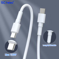 Schitec White 60W USB C Cable 1M TPE Max Super Carga Tipo C a C UAB Cable para iPhone