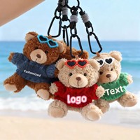 Pendentif de sac en peluche ours personnalisé, jouet en tissu, poupée créative, porte-clés ours Cauchy, cadeau pour voiture, rembourrage en coton PP, unisexe, 14 ans