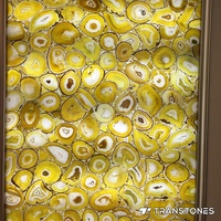 Feuille LED d'onyx rétro-éclairé en pierre d'agate naturelle de luxe pour la décoration intérieure