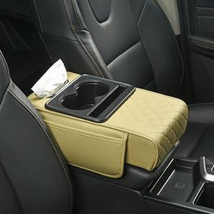 Wholesale <b>Car</b> <b>Armrest</b> Pillow on Center Console With Storage Bag Leather Hand Rest Support Cushion Tissue Box - Product Image 4