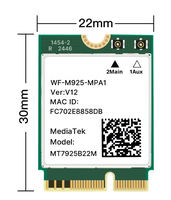 Carte sans fil avec chipset MT7925 pour ordinateurs portables, mini PC, module intégré, tri-bande, faible consommation, interface Ngff M.2, module sans fil