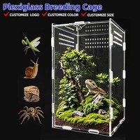Cage de reproduction à design vertical, système de fermeture magnétique sécurisé, trous d'aération de précision, vivarium moderne, réservoir portable