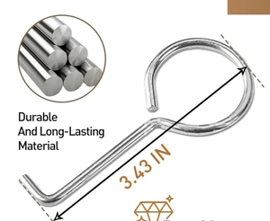 Ganchos de elevación para llave de drenaje, extractor de rejilla de drenaje de acero inoxidable 304, llave de elevación para una fácil limpieza del drenaje de la ducha, plateado - Product Image 5