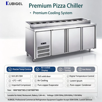 Table de préparation de pizzas pour restaurant, réfrigérateur, acier inoxydable, commande numérique