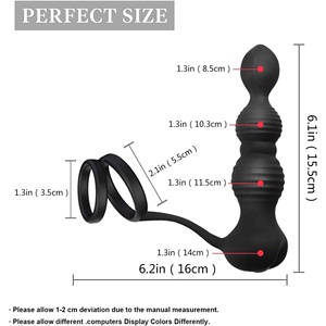 Design ergonomico giocattoli sessuali per adulti massaggiatore Premium 10 frequenza modalità di vibrazione in Silicone Anal tappi materiale ABS per coppie - Product Image 4