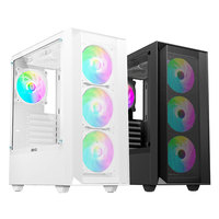 ABKO G20 ATX Mid Tower Steel Computer Case with RGB Fans USB 3.0 Tempered Glass Audio Front Ports